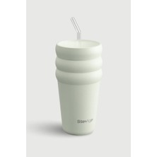 3 Bubble Two-Cap Straw Tumbler Çelik Termos 600 ml Lightest Sky ST-247