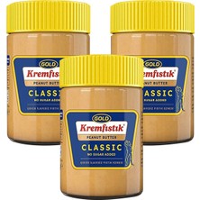 Gold Polmak Gold Fıstık Ezmesi Classic Şekersiz 340 gr x 3 Adet