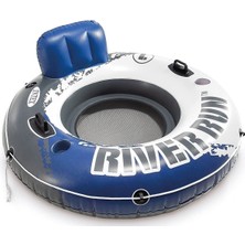 intex Şık Mavi Koltuk Simit, 135CM, Fileli Iplik Detaylı, Rahat ve Modern