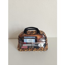 Maykis Saplı Şeffaf Makyaj Çantası Göz Kalemi Hediyeli