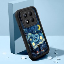 Ucuc Xiaomi Redmi Note 14 Pro 4g Uyumlu Siyah Silikon Kılıf Van Gogh Gökyüzü Desenli Darbeye Dayanıklı Lens Koruma