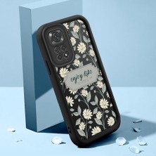 Ucuc Xiaomi Redmi Note 11/11S Uyumlu Siyah Silikon Kılıf Retro Çiçek Desenli Darbeye Dayanıklı Lens Koruma