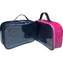 Maykis Şeffaf Kapaklı 2li Set Makyaj ve Seyehat Çantası