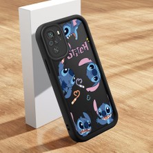 Ucuc Xiaomi Redmi Note 10/10S Uyumlu Siyah Silikon Kılıf Sevimli Stitch Desenli Darbeye Dayanıklı Lens Koruma