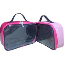 Maykis Şeffaf Kapaklı 2li Set Makyaj ve Seyehat Çantası