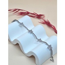Yıldız Model Zirkon Taşlı Silver Bileklik