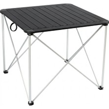 Funky Chairs Titanium Katlanabilir Çantalı Alüminyum Kamp ve Piknik Masası 68*68*58 - Siyah