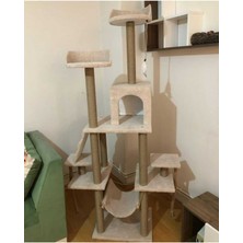 Feyza Design Yüksekli ve Genişliğiyle Eğlence Dolu Kedi Tırmalama ve Oyun Platformu