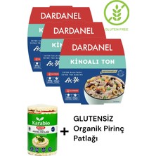 Kms Home Dardanel Glutensiz Kinoalı Ton Balığı Zeytinyağlı 160 gr x 3 Adet + Glutensiz Pirinç Patlağı