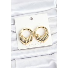 Clariss Pirinç Gold Renk Halka Sarmal Model Vintage Kadın Küpe