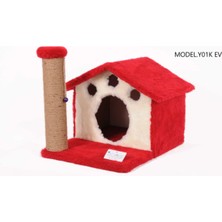 Feyza Design Kedi Tırmalama Platformu Kırmızı 55 Cm, Ev Için Eğlenceli ve Rahat Tasarım