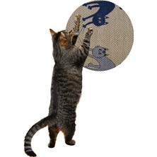 Feyza Design Renkli Çift Taraflı Yuvarlak Kedi Tırmalama Paspası 36X36 cm