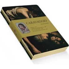 Skygo Scream Series - A5, Caravaggio 4'lü Defter Seti Iı, Çizgisiz, Toplam 256 Sayfa, Her Biri 64 Sayfa, Tel Dikiş, Esnek Kapak, Oval Kenar, Tuval Doku, 60 Gram, Sarı Krem Renk