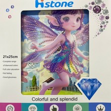 Elegantshop 5d Yapışan Boncuk Goblen Mozaik Tablo Pano 21*25 cm Peri