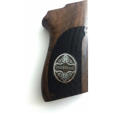 Yücel Av Bayii Smith Wesson 5906  Uyumlu Ahşap Lazer Işlemeli Logolu