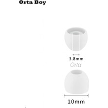 Kumi 1 Çift 2 Adet Kulaklık Silikonu Samsung Uyumlu-orta 10mm Beyaz