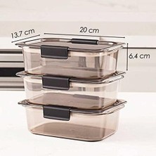 Skygo 3'lü Kuru Gıda Erzak Saklama Kabı - Meyve & Sebze Saklama Kabı Seti - Kapaklı Beslenme Kabı 900ML*3