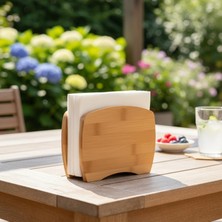 Skygo Bambu Peçetelik – Doğal Ahşap Modern Peçete Tutucu | Masaüstü Dik Servis Peçeteliği | Çevre Dostu Mutfak ve Yemek Odası Aksesuarı (15X12X5.3 Cm)