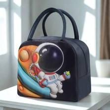 Store Termal Özellikli Şık Beslenme Çantası Figürlü 3D Görünümlü Düz Baskı Termal Yemek ve Yiyecek Çantası