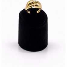 Pangu Altın Renk Çift Bombeli Çelik Yüzük