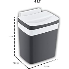 Skygo Soft Askılı Çöp Kutusu 4 Lt Antrasit