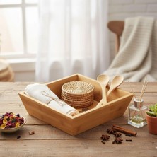 Skygo Bambu Lüx Kare Orta Boy Ekmeklik-Meyvelik 20CM, Bambu Ekmeklik Kare Orta Boy 20CM