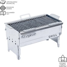 Katlanabilir Ayaklı Portatif Mangal - Paslanmaz - Argeus - Orta - Taşıma Çantalı