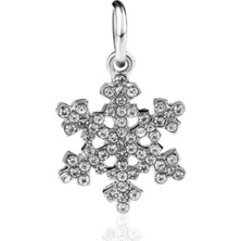 Kumi Bileklik Ve Kolye Taşlı Kar Tanesi Sallantılı Gümüş Kaplama Charm