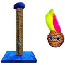 Feyza Design Renkli Kedi Tırmalama Tahtası ve 55 cm Tırmalama Topu Hediye