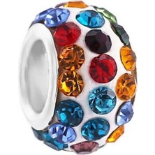 Kumi Bileklik ve Kolye İçin Renkli Gümüş Kaplama Charm