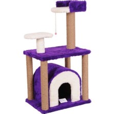 Feyza Design Renkli Tırmalama Kedi Evi 105X60X40CM, Eğlenceli ve Şık Tasarım