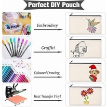 Skygo Gizlilik Pencere Filmi, 10 Adet Boş Dıy Makyaj Çantası, Fermuarlı Çok Amaçlı Kozmetik Çantası, Seyahat Tuvalet Çantası, Kalemlik Için (21X13 Cm)