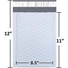Skygo #2 Poly Bubble Mailers 20,5 x 30,5 cm Dolgulu Zarf Postası Su Geçirmez 50'li Paket (PBM8512-50), Beyaz