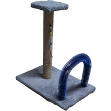 Feyza Design Kedi Tırmalama Platformu, Fırçalı, Gri, Eğlenceli ve Sağlıklı Kullanım