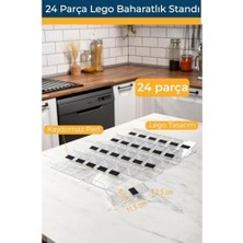 Skygo 24'lü Şeffaf Kristal LEGO Stand Baharatlık Standı Çok Amaçlı Düzenleyici Organizer LEGO24