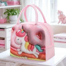 Store Termal Özellikli Şık Beslenme Çantası Figürlü 3D Görünümlü Düz Baskı Termal Yemek ve Yiyecek Çantası