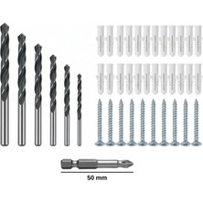 Endüstriyel Ümit Yapı Market Hss Delme ve Montaj Seti | 5’li Matkap Ucu + Dübel Vida + Ph2 Bits Uç