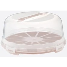 Skygo Kek Taşıma Kabı, Bpa Içermeyen Plastik, Saplı ve Kilitli Kek Fanusu, Taşınabilir ve Güvenli Saklama Çözümü (Yuvarlak)