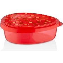 Skygo 4 Lü Çilek Kivi Karpuz Meyve Desenli Saklama Kabı Seti Yeşil-Kırmızı