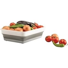 Skygo Katlanabilir Dikdörtgen Bulaşık Sepeti, 4 Litre Çok Amaçlı Katlanabilir Dikdörtgen Sepet, Katlanır Bulaşık ve Çamaşır Sepeti 20CM*27CM*8CM