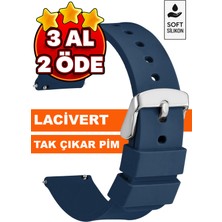 Trendburada 18MM-20MM-22MM-24MM Lacivert Renk Soft Silikon Saat Kordonu Kayışı A72 LACIVERT