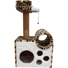Feyza Design Kedi Tırmalama Platformu Leopar Desenli 90CM, Ev Dekoruna Şıklık Katar