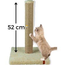 Feyza Design 52CM Lüx Catnip Jüt Tırmalama Tahtası ve Krem Minder ile Keyifli Anlar