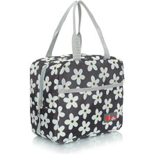 Skygo Dyscase Yemek Taşıma Çantası ve Soğuk Termal Termos Mama Taşıma Çantası Kamp Piknik Soğutucu (Siyah Papatya), DYS1908