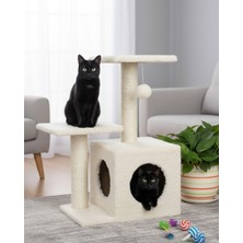 Feyza Design Renkli ve Konforlu Çift Stepli Yuvalı Kedi Tırmalama Oyuncağı