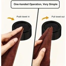 Skygo Kendinden Yapışkanlı Duvar Havlu Askısı | 2'li Set | Siyah