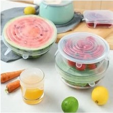 Skygo Taze Tutan Gıda Saklama Streç Kapağı Seti - 6'lı Tekrar Kullanılabilen Silikon Streç Kapak