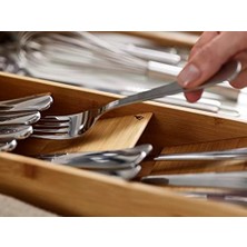 Skygo Kompakt Çatal Bıçak Çekmecesi Düzenleyici, 5 Bölmeli, 24+ Parça Için - Bambu