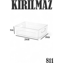 Skygo Kırılmaz Ultra Dayanıklı Buzdolabı Düzenleyici Organizer Kutu Şeffaf - 28X19X9CM (811)