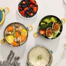 Skygo 4 Gözlü Çelik Termal Çanta Okul, Piknik ve Seyahat Için Taşınabilir Bento Kutusu Yemek Kabı